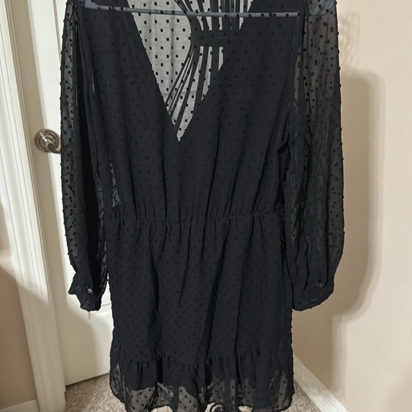 Zara Black Mock Wrap Skort with Bishop Sleeves - Picture 7 of 7